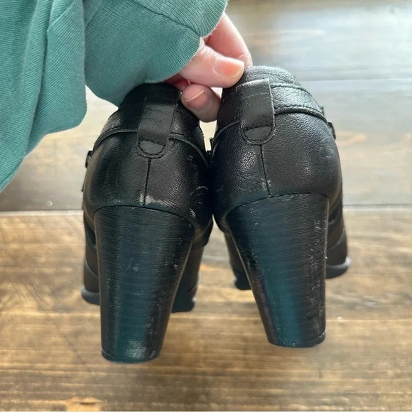 BOC Born Concepts Black Leather Block Heel Zip-Up Ankle Boots Size 9M GUC - Picture 12 of 13